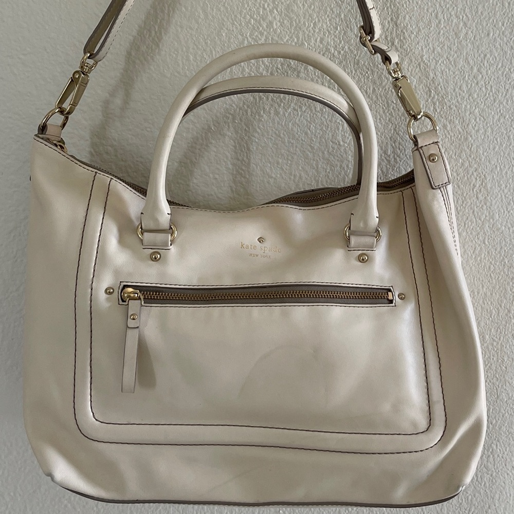 Kate Spade Ivory Leather Shoulder Bag